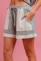 BiBi French Terry Knit Shorts with Side Pocket OutfitFlow